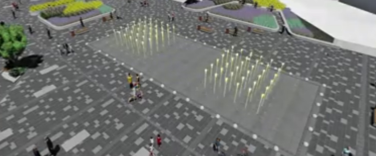 VIDEO. Fântână arteziană modernă în Centrul Nou. Toată zona va fi schimbată