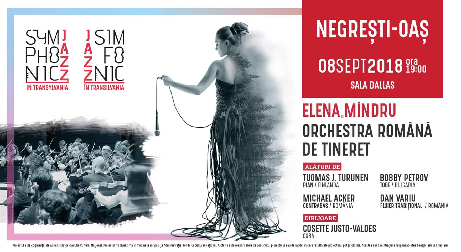 SYMPHONIC JAZZ IN TRANSYLVANIA. Elena Mîndru și Orchestra Română de Tineret celebrează Centenarul României la Negrești-Oaș