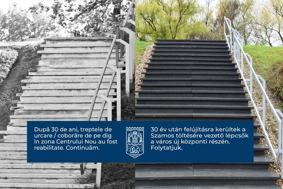 FOTO. Lucrările de reabilitare a treptelor de pe dig, finalizate. Ce spune Primăria