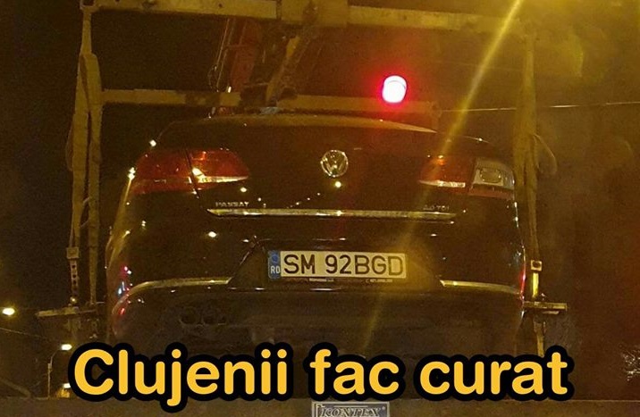 FOTO. Sătmăreanul Bogdan a rămas FĂRĂ MAȘINĂ la Cluj. Ei fac CURĂȚENIE