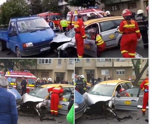 FOTOGALERIE. ACCIDENT CUMPLIT. Persoană ÎNCARCERATĂ. Trei mașini IMPLICATE
