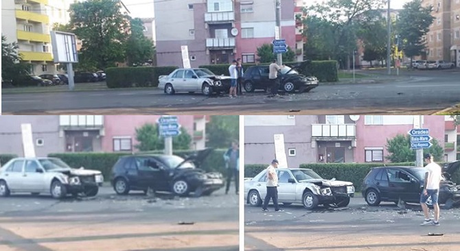 FOTO. ACCIDENT pe Careiului. Două mașini făcute ZOB