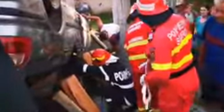 Accident rutier cu o victimă încărcată