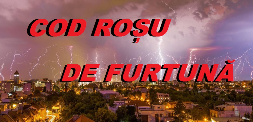 ALERTĂ MAXIMĂ! COD ROȘU  de  FURTUNĂ în județ, Grindină de MARI dimensiuni