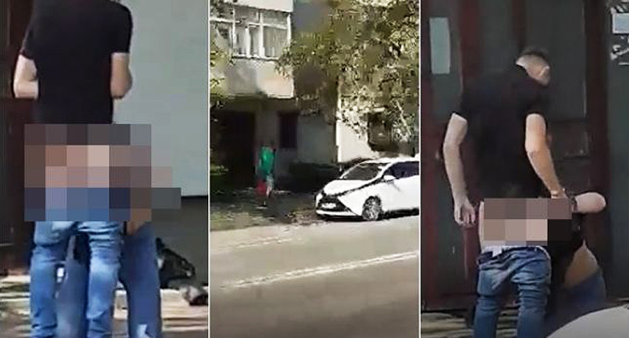 VIDEO. Scene erotice în centrul orașului. Tineri filmați în timpul unui sex oral pe stradă, în amiaza mare