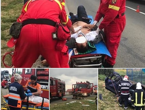 FOTOGALERIE. ACCIDENT GRAV lângă Satu Mare. O persoană, ÎNCARCERATĂ