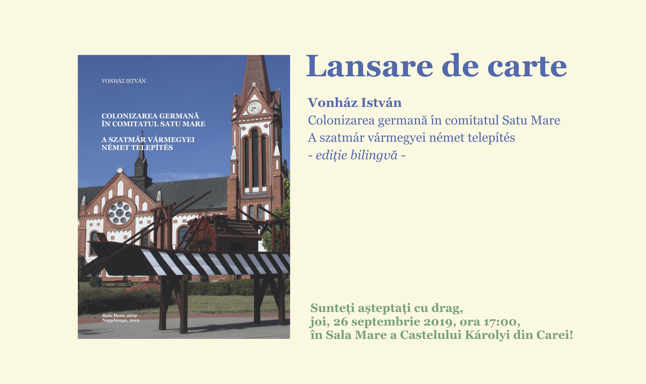 Lansare de carte „Colonizarea germană în comitatul Satu Mare”