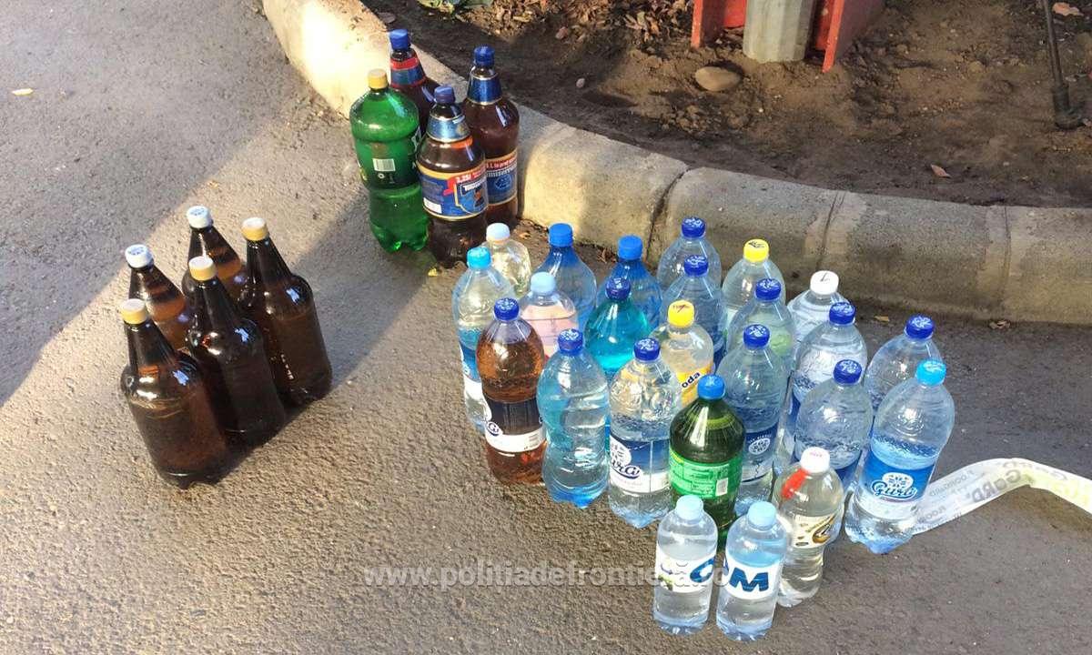 A vrut să treacă ilegal granița cu peste o sută de litri de alcool