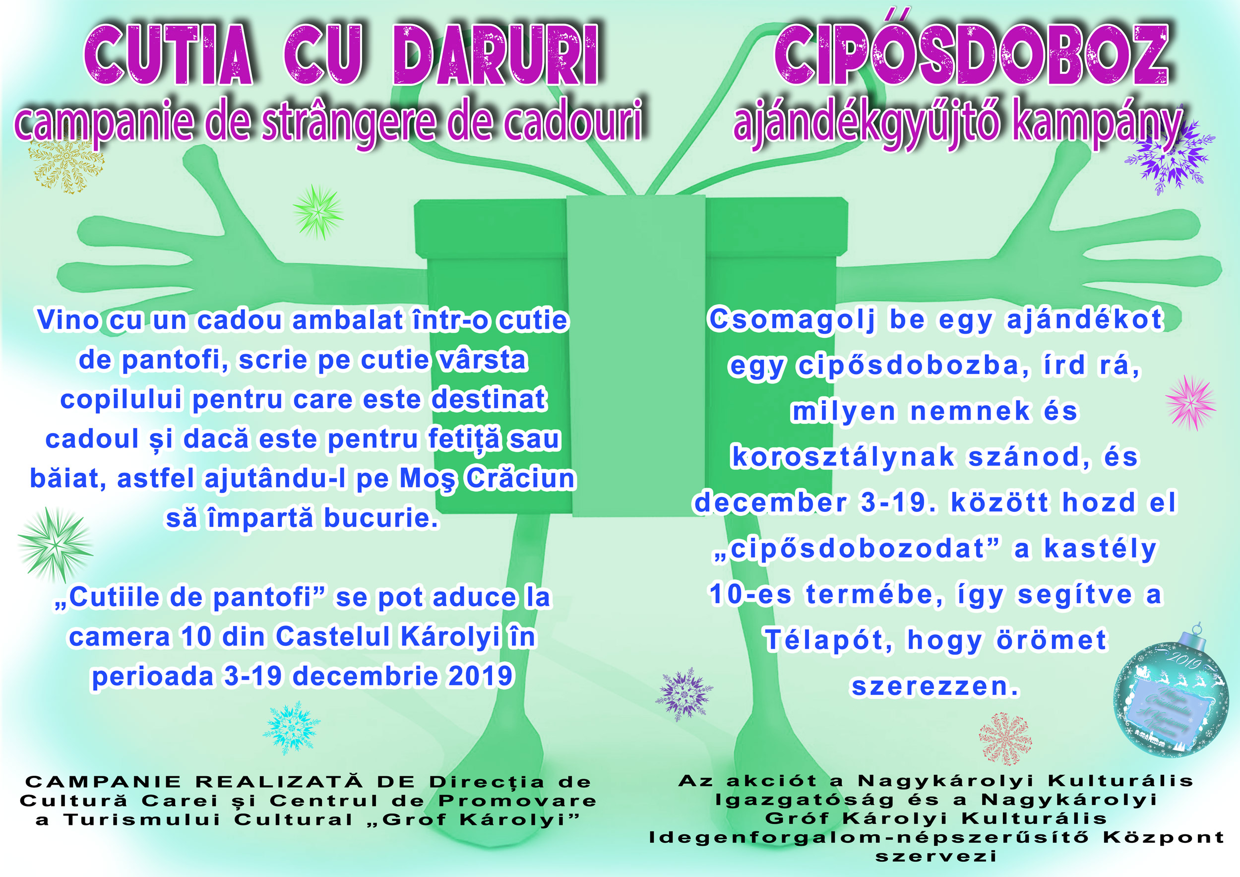 "Cutia cu daruri", inițiativă caritabilă la Carei