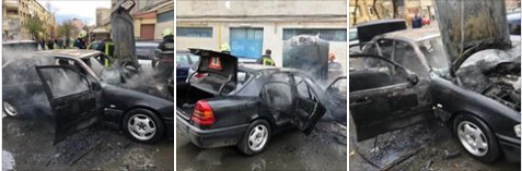 VIDEO/FOTO. Mașină în FLĂCĂRI la Satu Mare. Pompierii au intervenit ÎN FORȚĂ