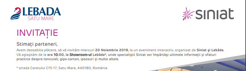 EVENIMENT. Ziua Siniat la Showroom-ul Lebăda. Manifestare dedicată MESERIAŞILOR