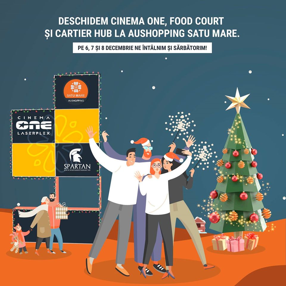 Aushopping Satu Mare anunță 3 zile de evenimente cu ocazia lansării Cinema One Laserplex și a noilor spații recreative destinate comunității