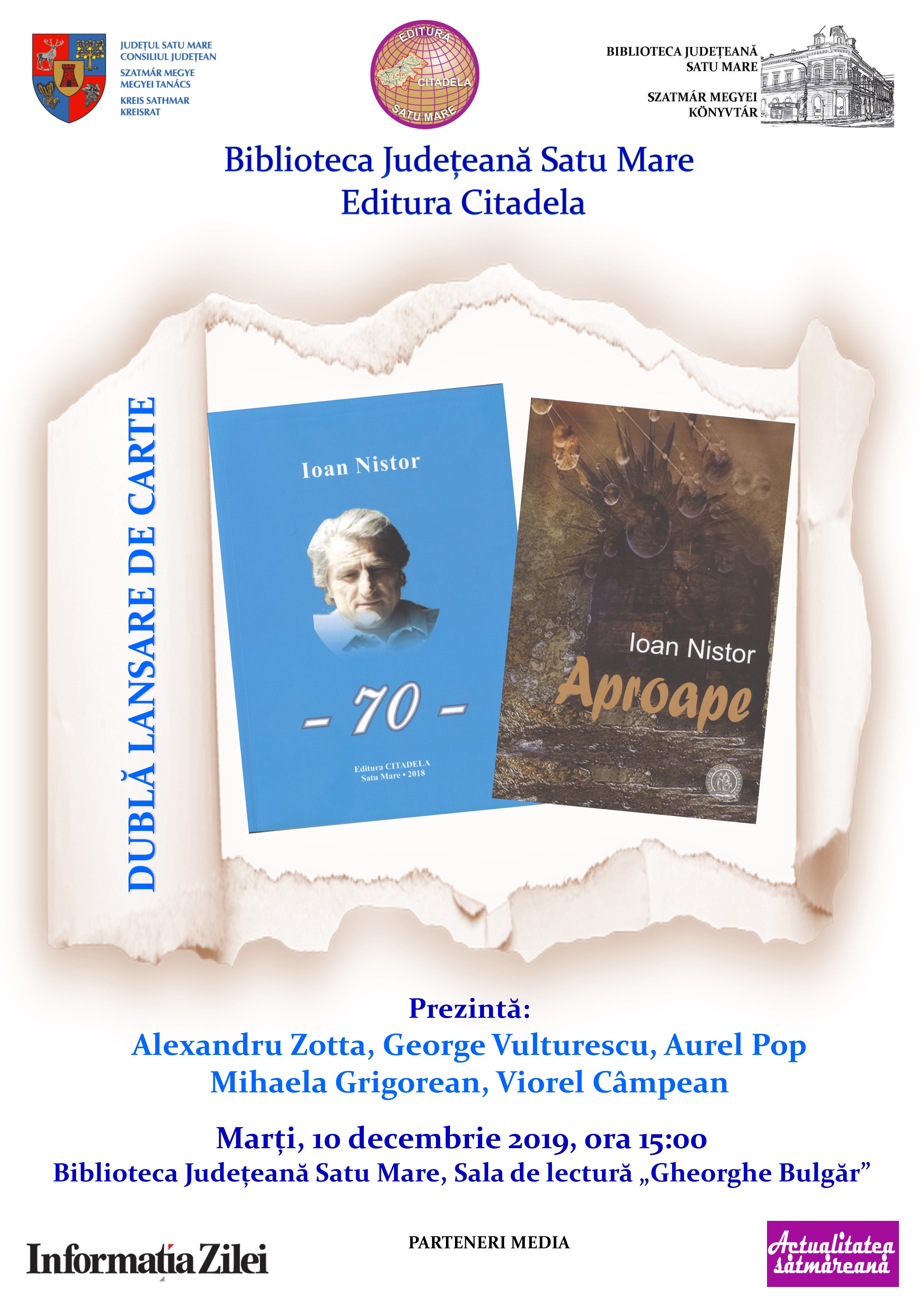 Omul de cultură Ioan Nistor, la ceas aniversar. Dublă lansare de carte în cinstea lui