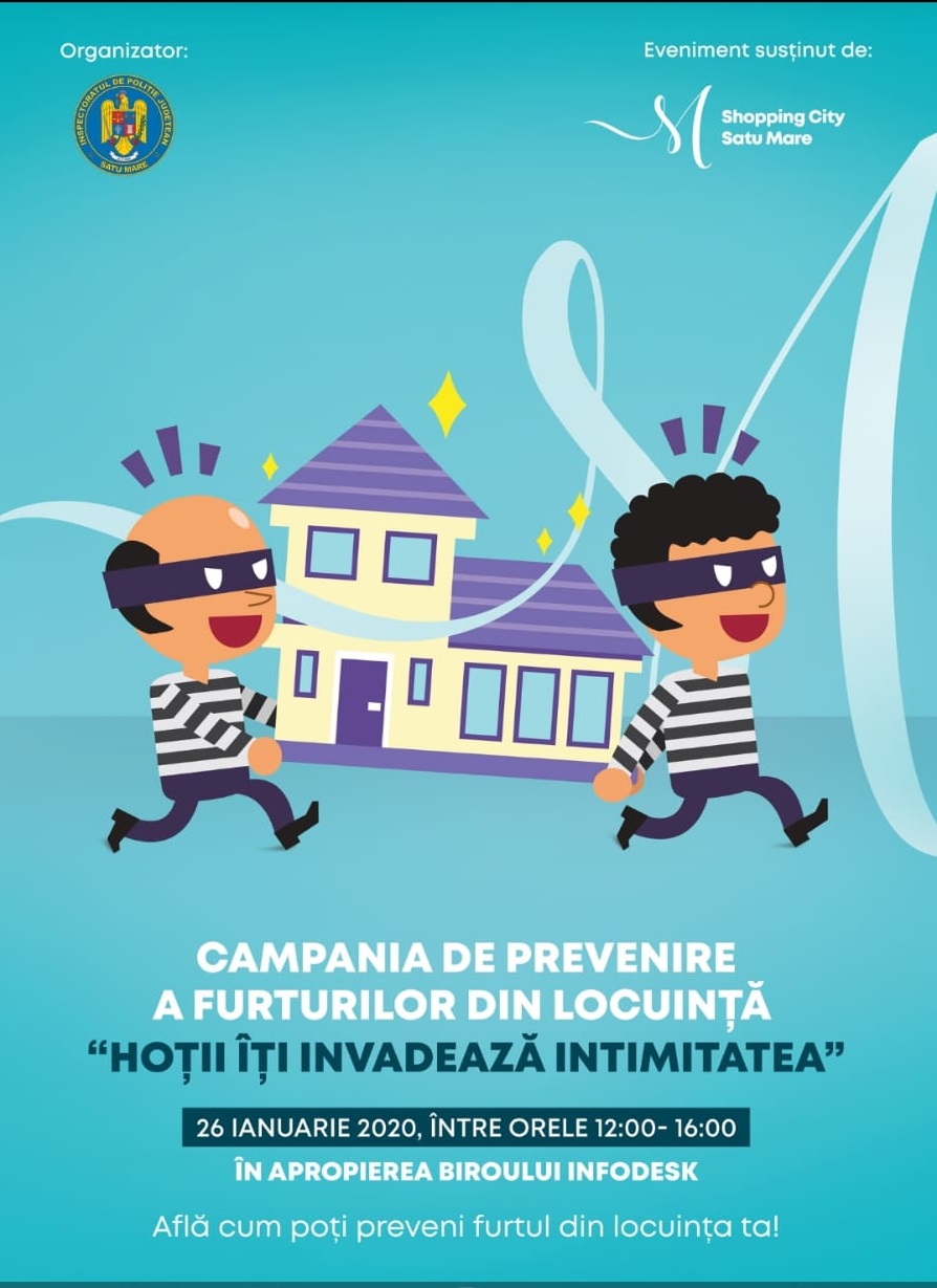 Campanie de prevenire a furturilor din locuințe. ,,Hoții îți invadează intimitatea”