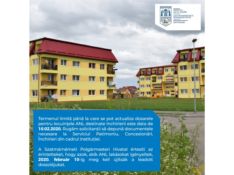 ATENŢIE!!! Dosarele pentru locuinţele ANL, ACTUALIZATE. Până când se poate face