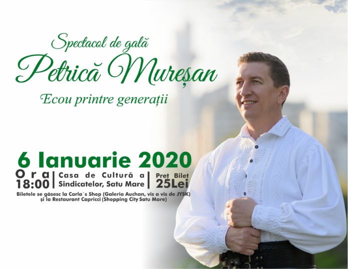 Pe 6 ianuarie, concert extraordinar marca Petrică Mureșan