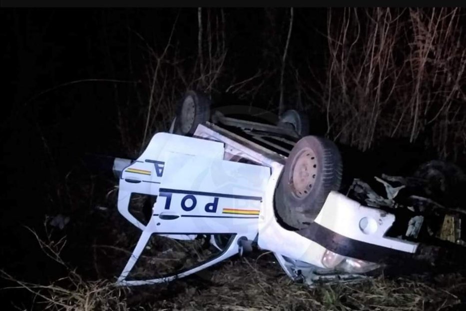 ACCIDENT. Mașină de POLIȚIE, în șanț. O polițistă, RĂNITĂ