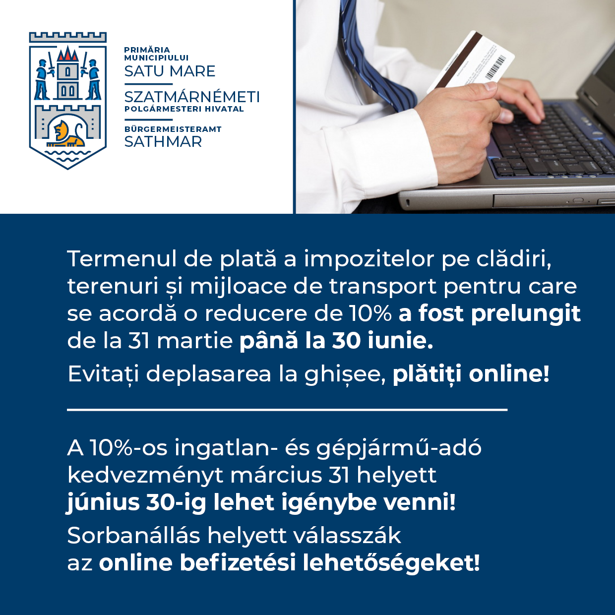 Termenul de plată a taxelor și impozitelor a fost prelungit