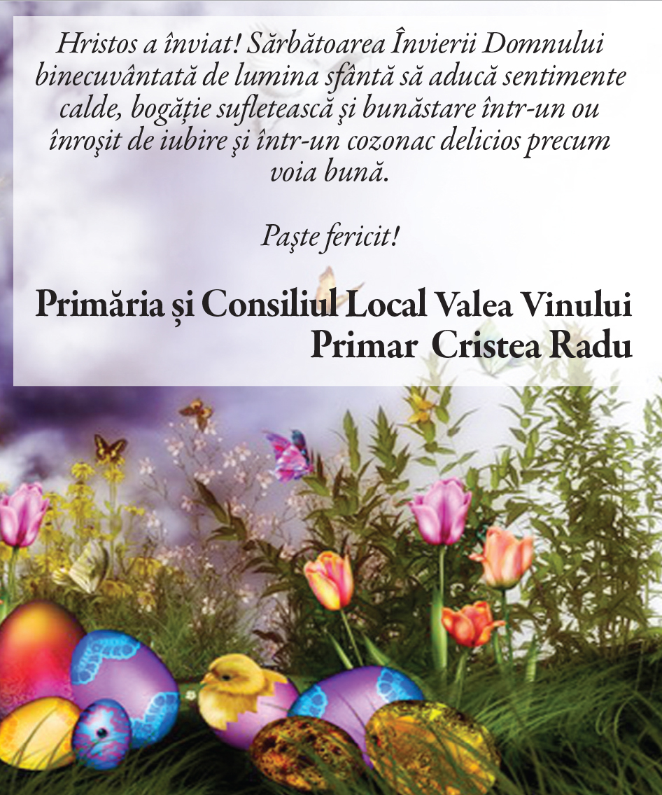 Felicitare de Paşte Valea Vinului