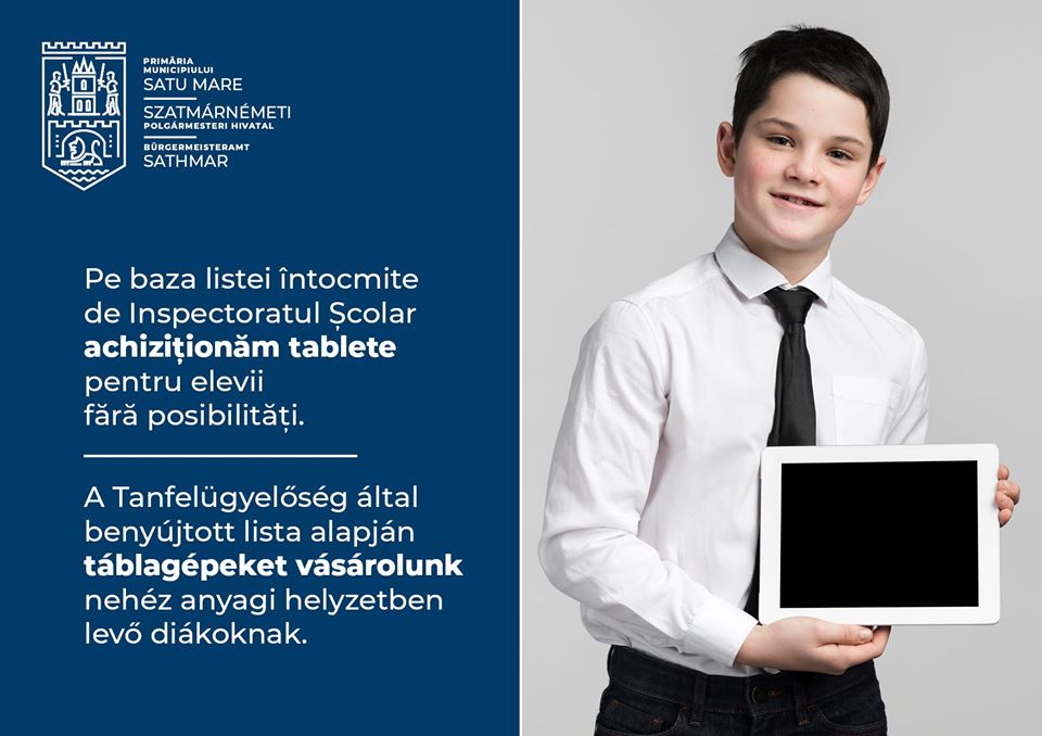 DECIZIE. Tablete sau calculatoare GRATIS pentru peste 900 de copii sătmăreni. Primăria alocă fondurile necesare