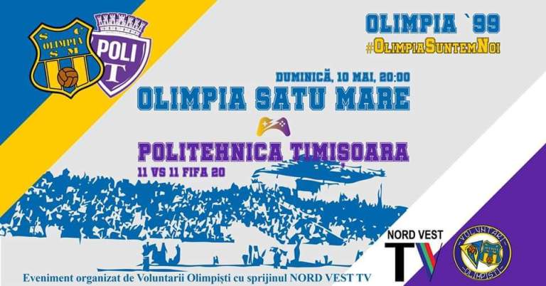 OLIMPIA împlinește 99 de ANI! Amical ”online” pe 10 mai între OLI și POLI Timișoara! Meciul va fi transmis de NORD VEST TV!