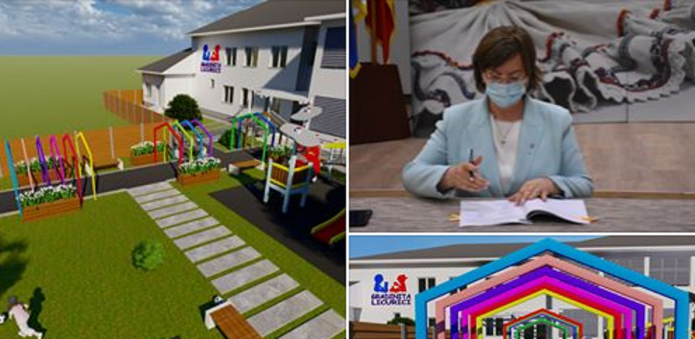 FOTOGALERIE. Grădiniță MODERNĂ pentru copiii OȘENILOR. A fost semnat CONTRACTUL