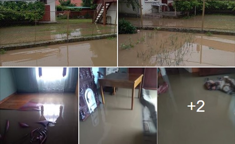 VIDEO/FOTO. ÎNFRICOȘĂTOR. Inundații CATASTROFALE în județ. PLUTESC covoarele în APĂ