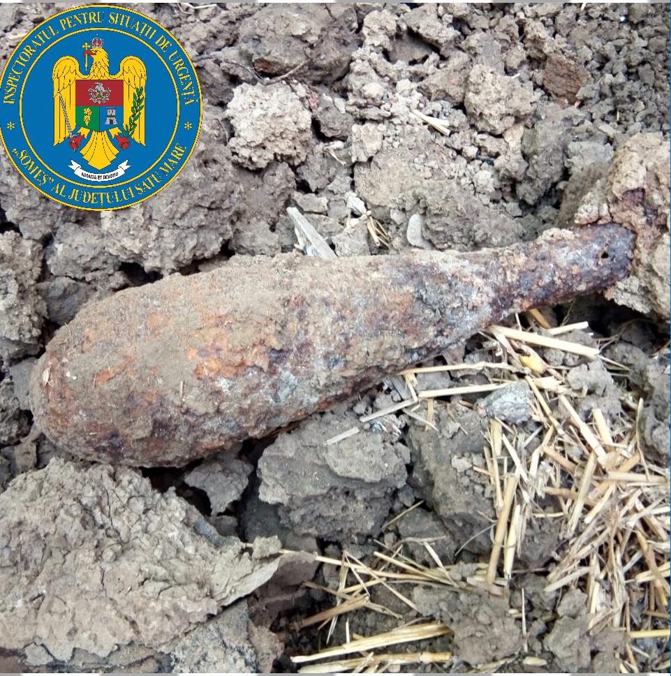 Bombă găsită într-o curte din judeţul Satu Mare
