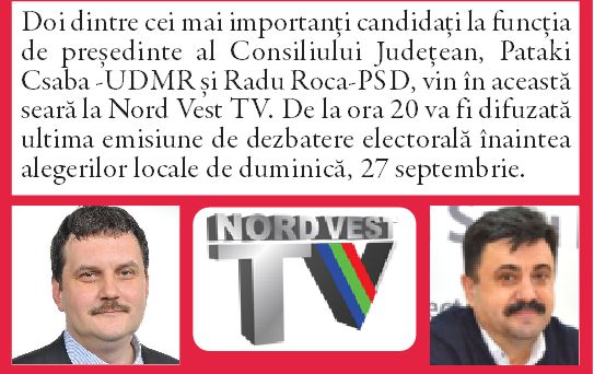 Cea mai tare dezbatere,  azi, la Nord Vest TV!