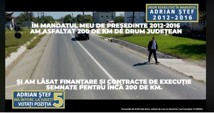ADRIAN ȘTEF: ”Drumul județean dintre Mădăras și Tășnad, este încă una dintre moștenirile mandatului meu anterior