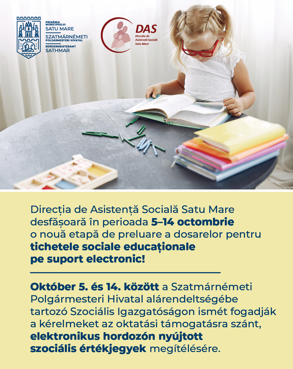 Primăria Satu Mare oferă tichete sociale educaționale