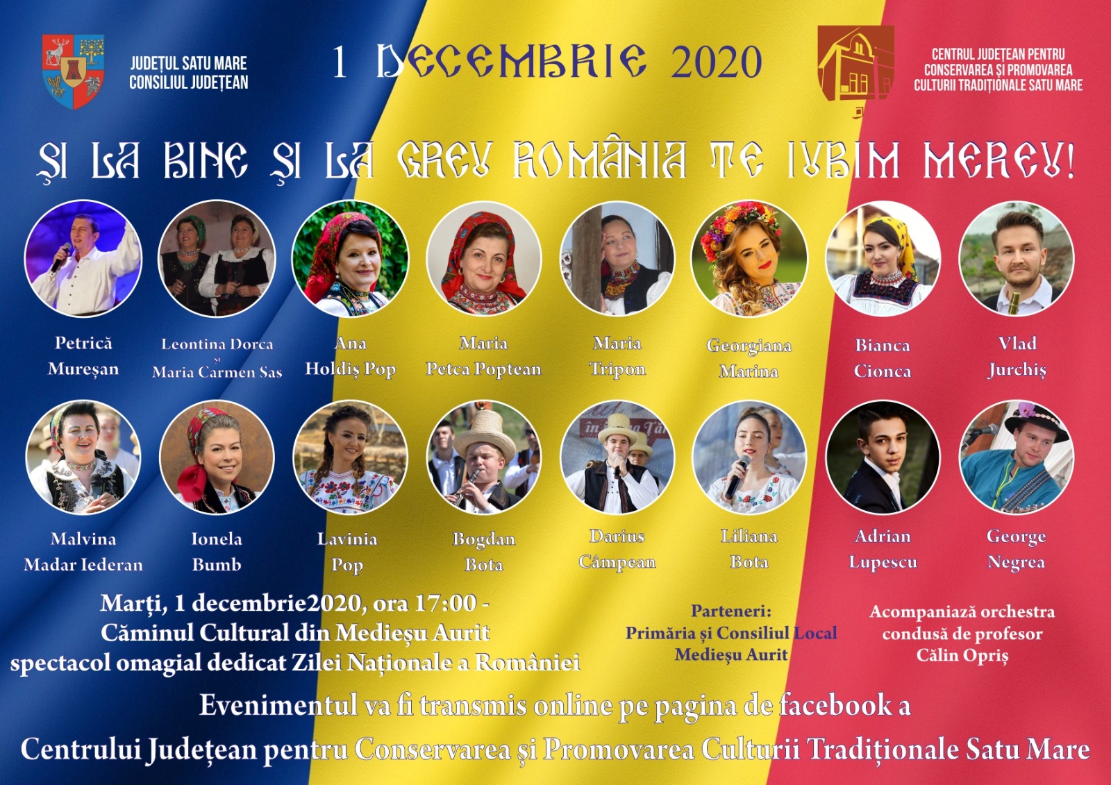 Spectacol omagial ONLINE  de  ZIUA ROMÂNIEI