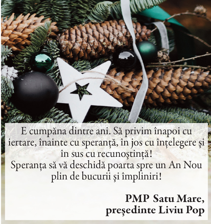 Felicitare de ANUL NOU. PMP Satu Mare