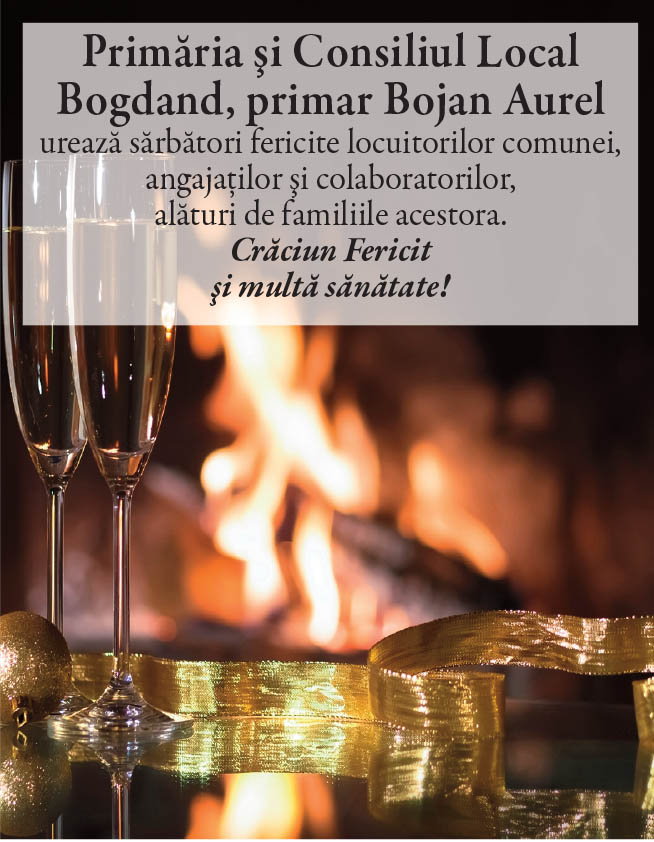 Felicitare Craciun. Primaria BOGDAND