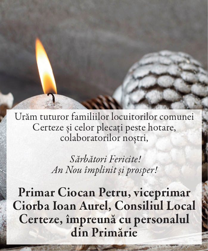 Felicitare Craciun. Primaria CERTEZE