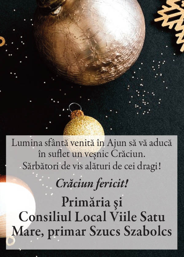 Felicitare Craciun. Primaria VIILE SATU MARE