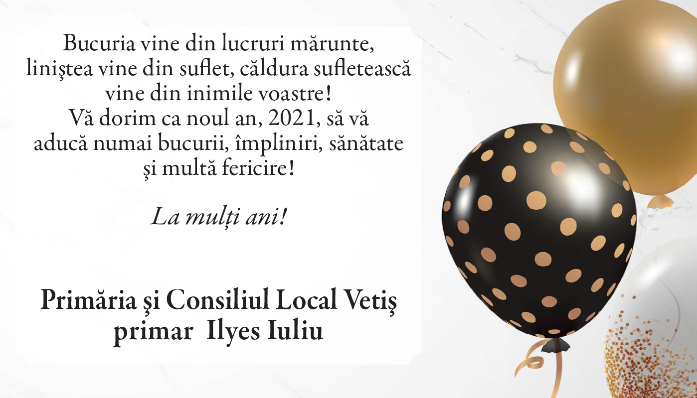 Felicitare de ANUL NOU. Vetiş