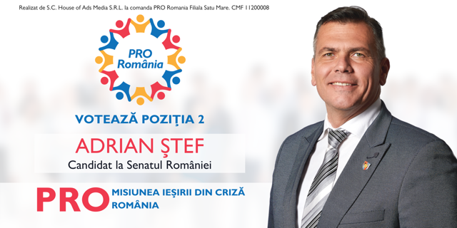 Adrian Ștef:  “Pro România a inclus ideea mea în programul pentru agricultură și va legifera înființarea unor centre  regionale pentru prelucrarea produselor agricole”