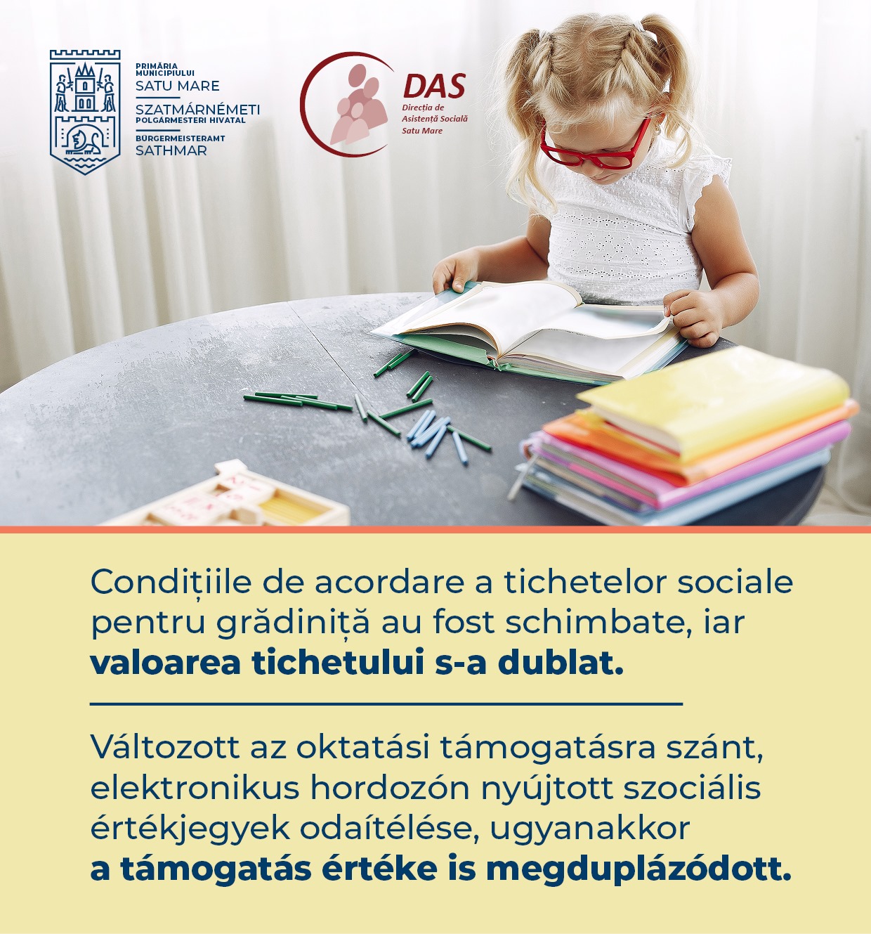 Valoarea tichetului social pentru grădiniță s-a dublat