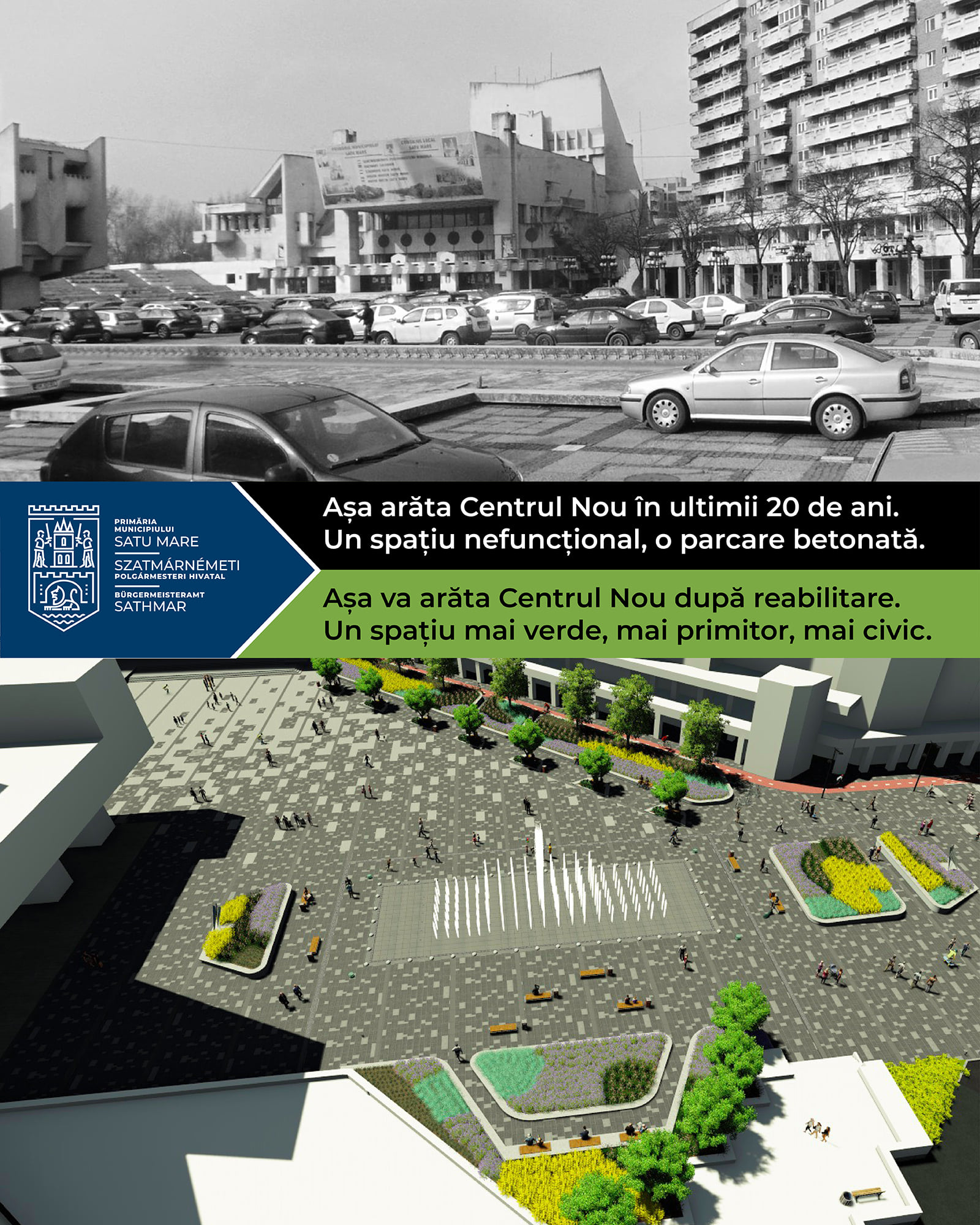 ACUZAŢII. Primăria Satu Mare: "Grupuri de interese vor să blocheze modernizarea Centrului Nou"