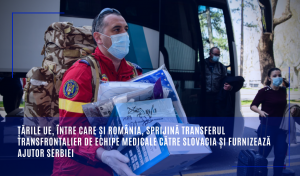 5 medici români însoțiți de 9 asistenți medicali, specializați în terapie intensivă, sprijină transferul transfrontalier către Slovacia
