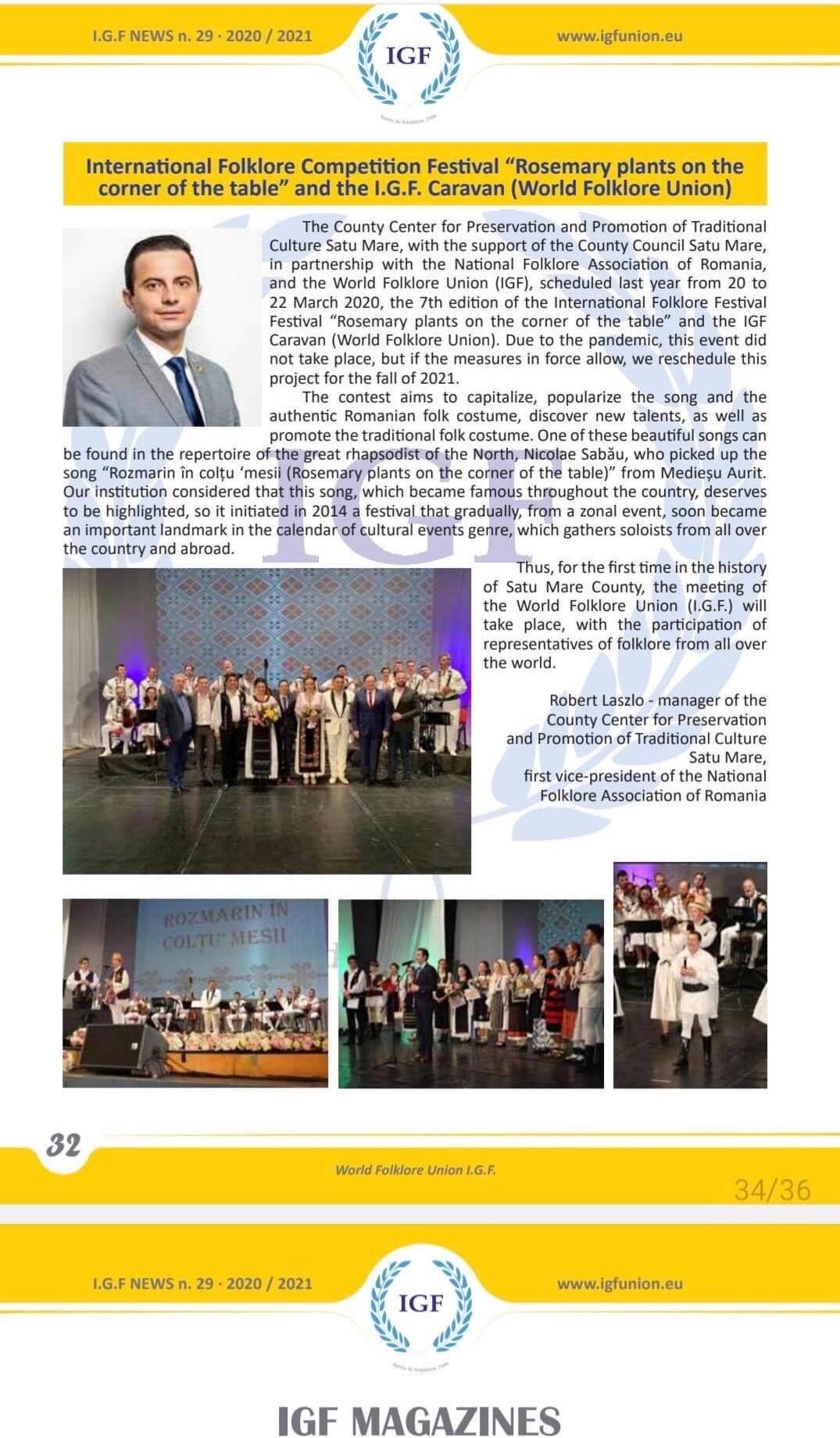 Revista Uniunii Mondiale de Folclor îmbrățișează folclorul sătmărean