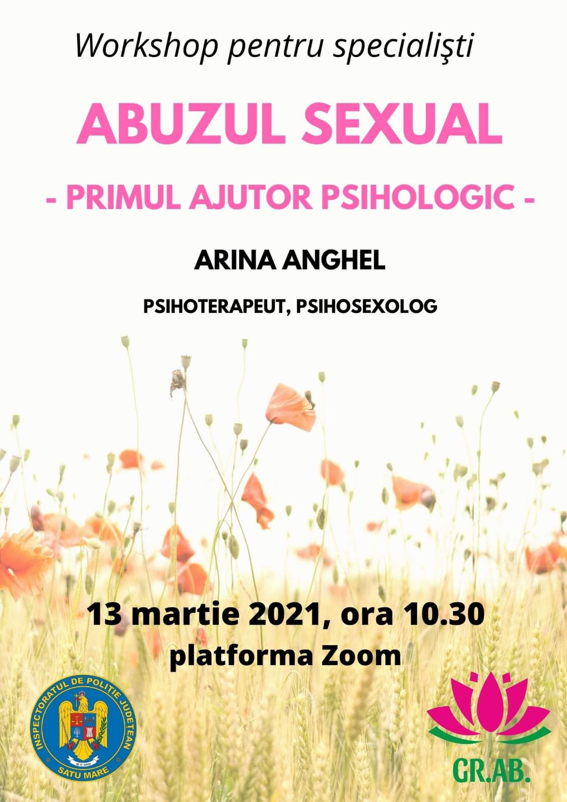 „Abuzul sexual- primul ajutor psihologic”
