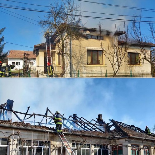 Incendiu la o casă de locuit