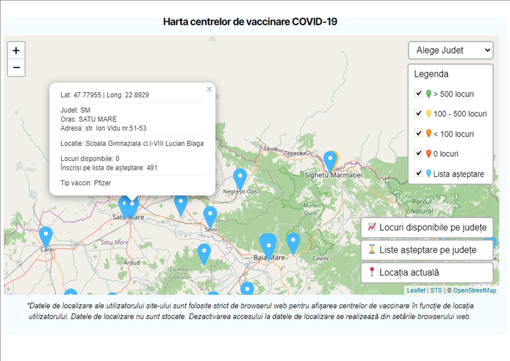 ATENȚIE!!! Harta centrelor de vaccinare din județ