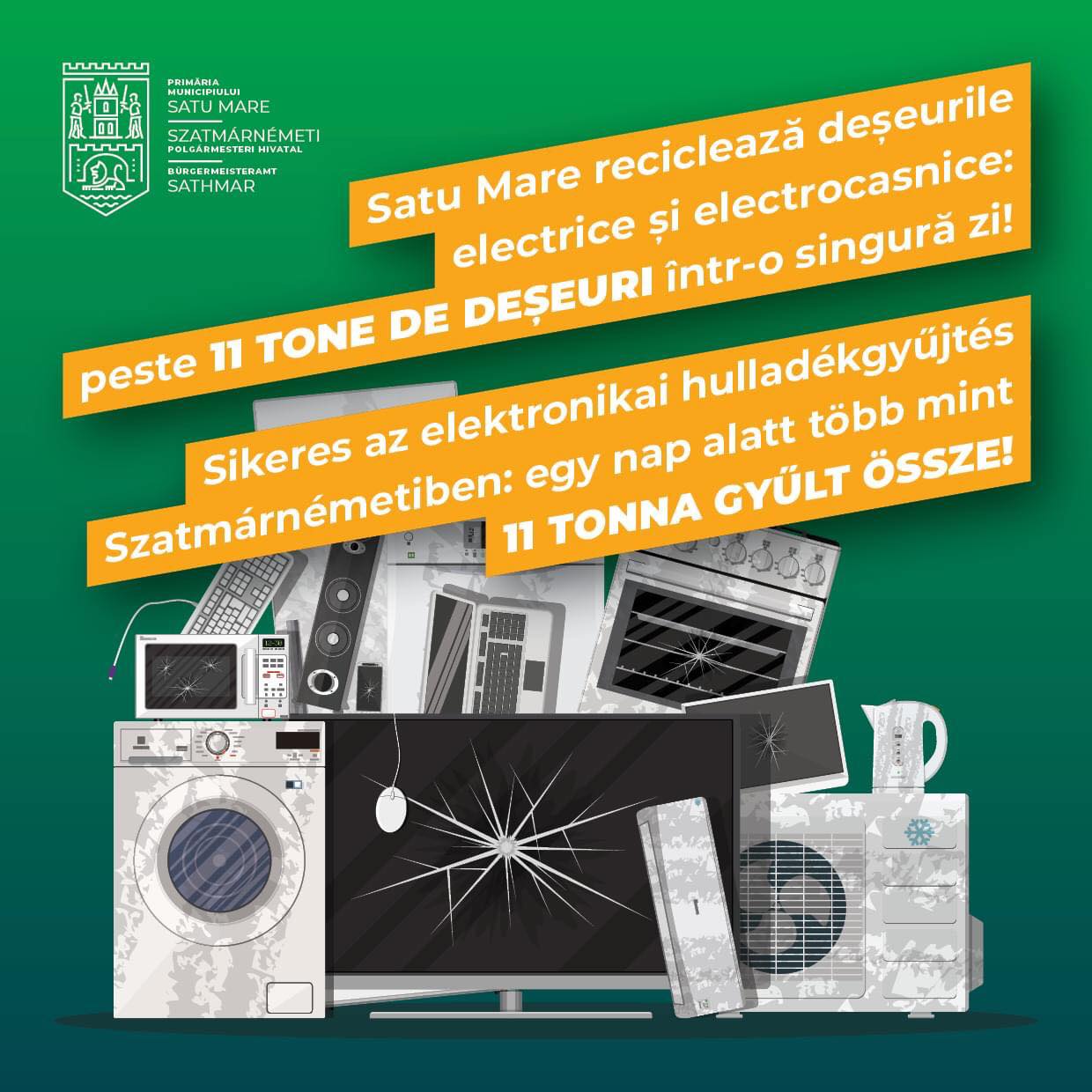 Peste 11 tone de deșeuri strânse în județ