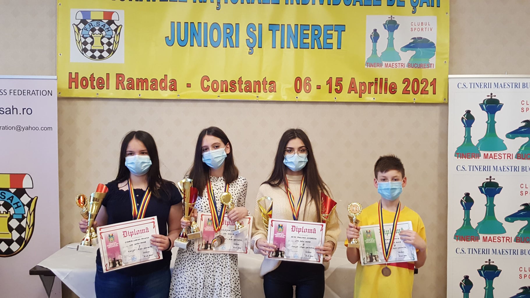 ȘAH -Opt medalii pentru LPS Satu Mare la Naționalele de juniori de la Mamaia