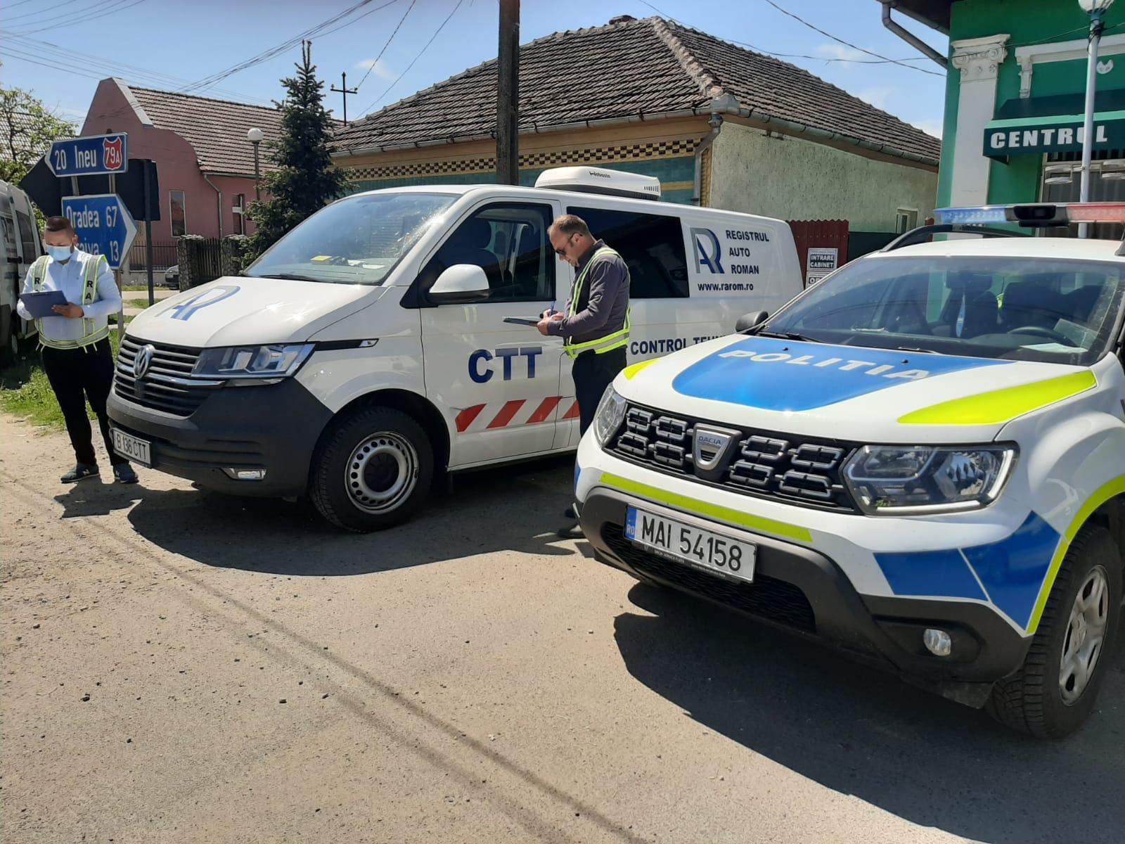 În jur de 150 de autovehicule au prezentat deficiențe majore, fiind încadrate în categoria pericol iminent de accident