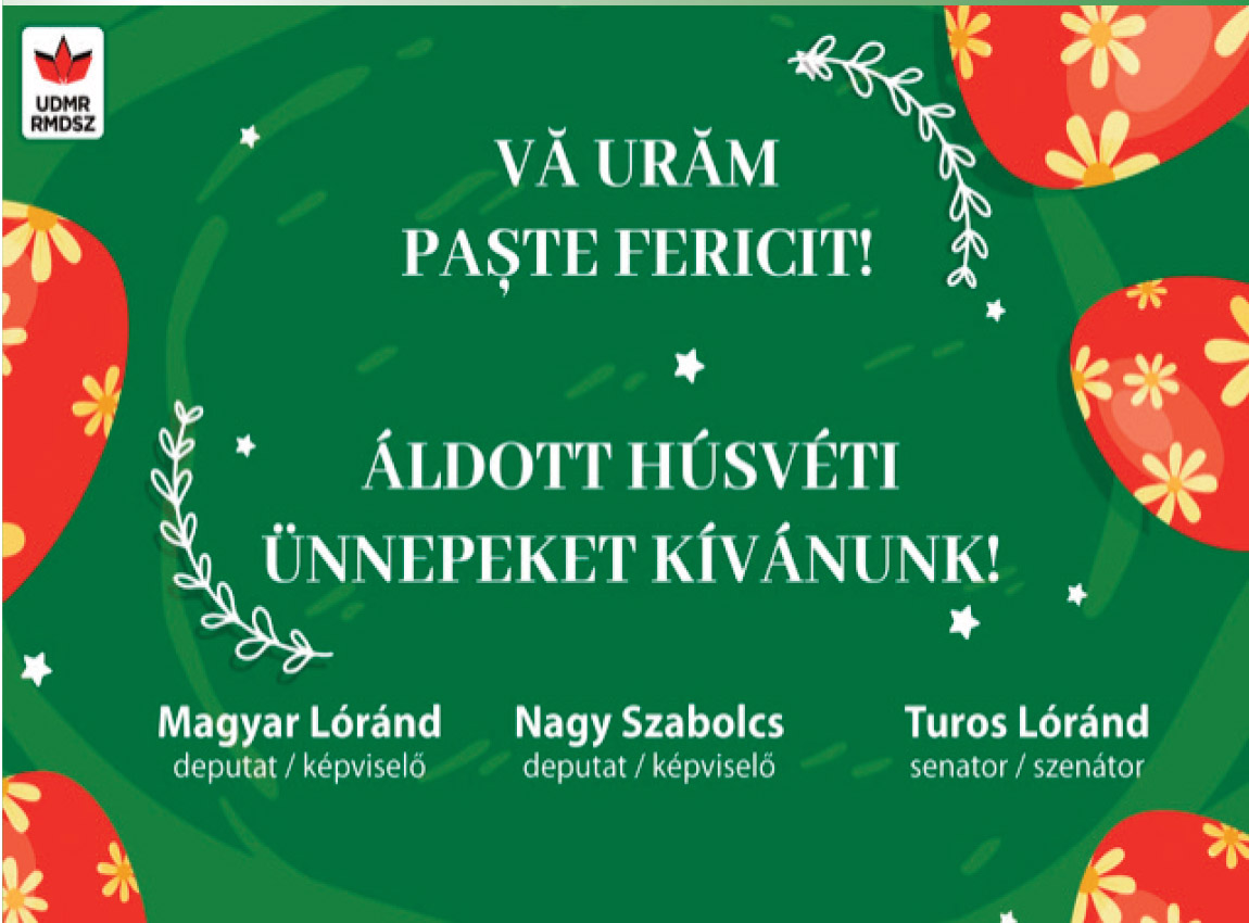 Felicitare de PAŞTE, UDMR Satu Mare!
