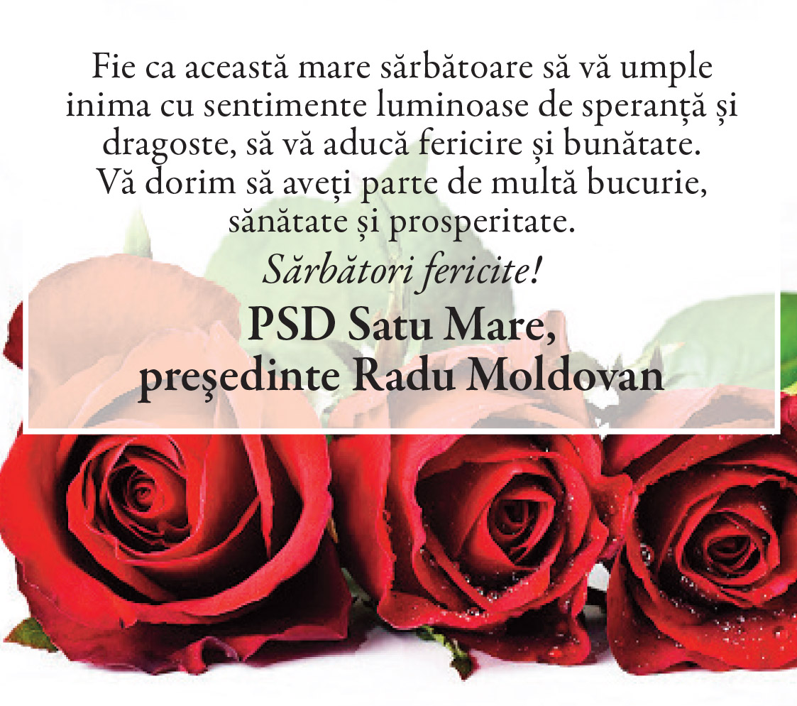 Felicitare de PAŞTE, PSD Satu Mare!